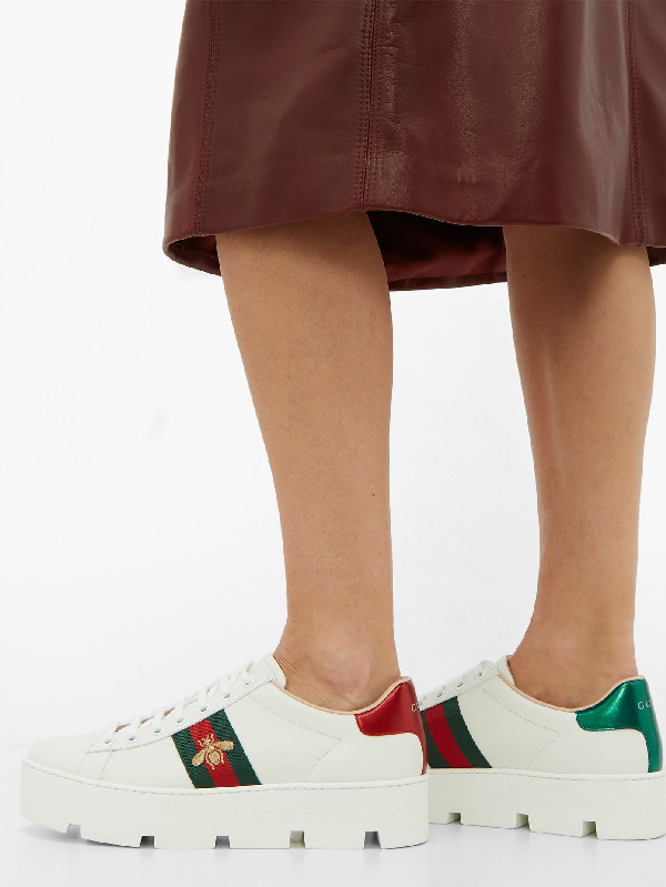 gucci women's ace embroidered platform sneaker