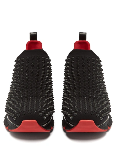 Christian Louboutin Spike Sock Donna Studded Neoprene Sneakers In Black |  ModeSens