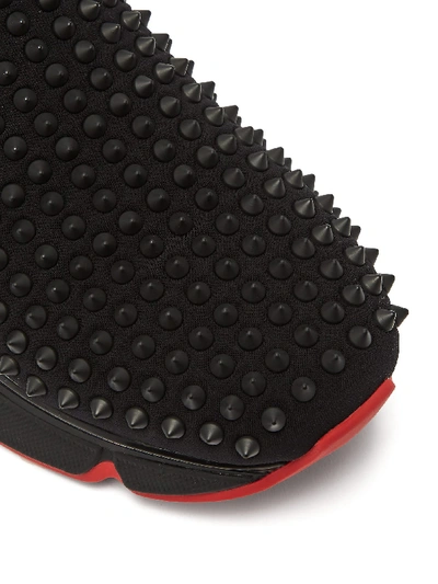 Christian Louboutin Black Neoprene Spike Sock Slip-On Platform