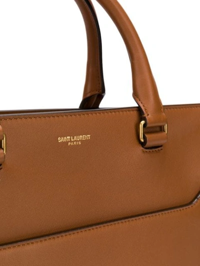 Shop Saint Laurent Medium East Side Tote Bag In Brown