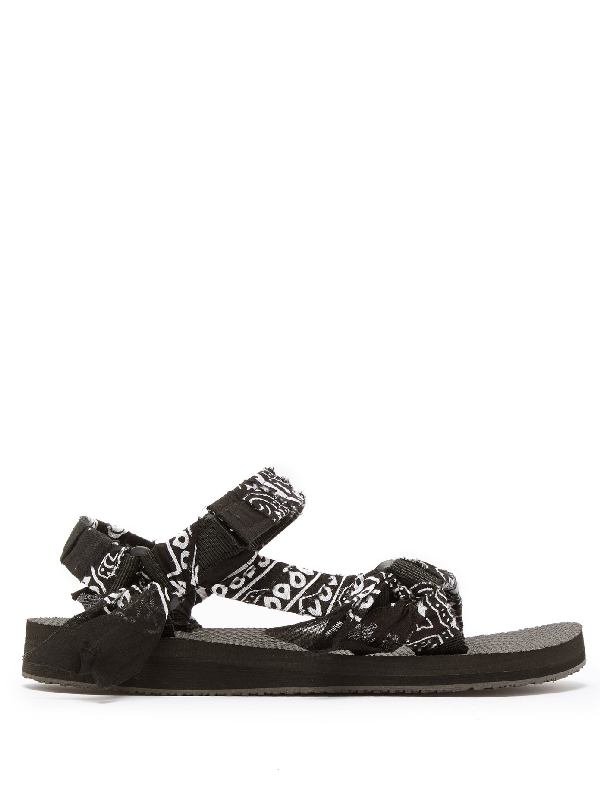 black velcro strap sandals