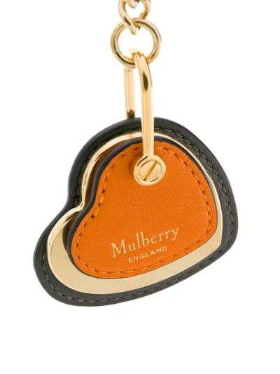 Shop Mulberry Heart Keyring In 106 - Grey