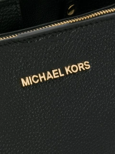 Shop Michael Michael Kors Arielle Leather Tote In Black