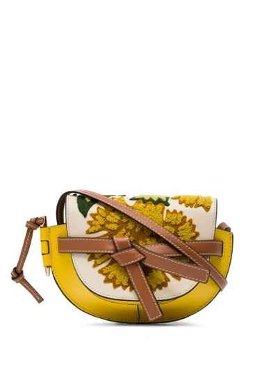 Shop Loewe Gate Floral Mini Bag  In Yellow