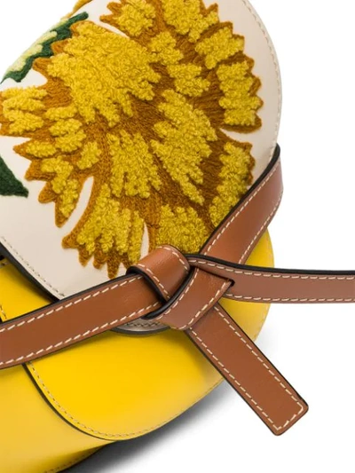 Shop Loewe Gate Floral Mini Bag  In Yellow