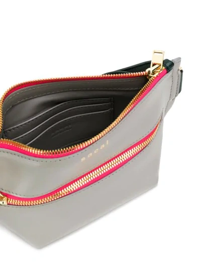 Shop Sacai Contrast-trimmed Belt Bag In Grey