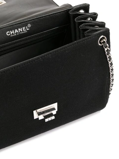 Pre-owned Chanel Choco Bar 2.55搭链单肩包 In Black