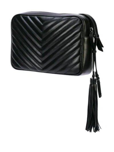 Shop Saint Laurent Black Lou Quilted Leather Crossbody Bag - Schwarz