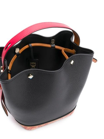Shop Mcm Drawstring Shoulder Bag In Black