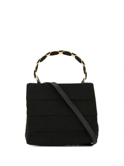 Pre-owned Ferragamo Vara Bow Shoulder Bag In Black