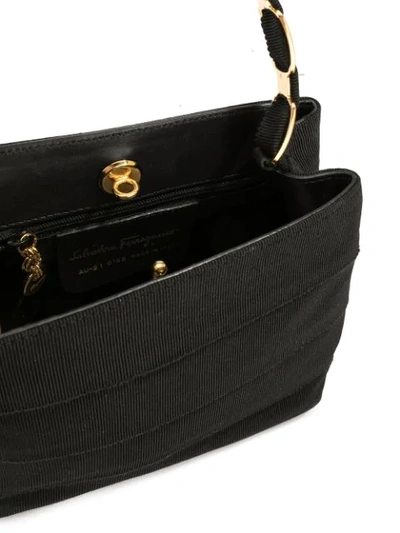 Pre-owned Ferragamo Vara Bow Shoulder Bag In Black