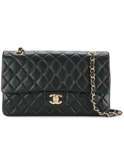 Pre-owned Chanel Double Flap Shoulder Bag In Black