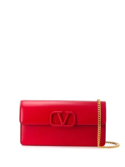 Shop Valentino Garavani Vsling Clutch In Red