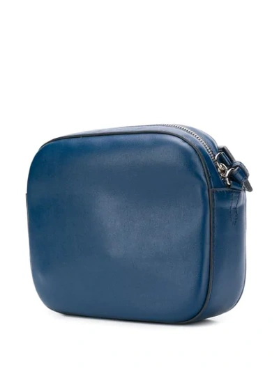 Shop Stella Mccartney Mini Stella Logo Camera Bag In Blue