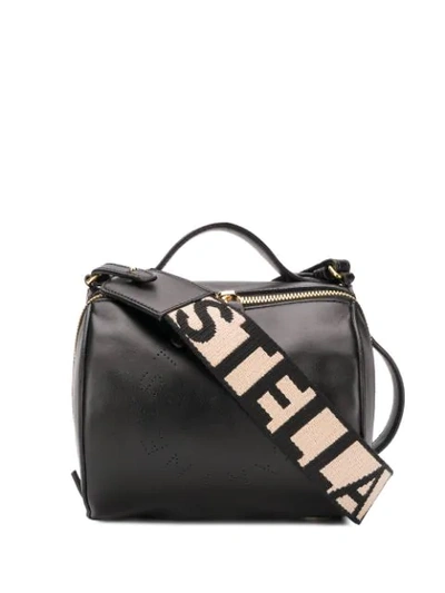 Shop Stella Mccartney Logo Strap Crossbody Bag In Black