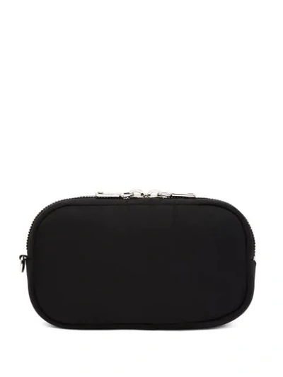 Shop Prada Logo Plaque Travel Pouch In Black