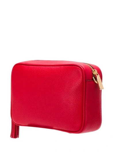 Shop Michael Michael Kors Ginny Grained-effect Crossbody Bag In Red