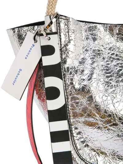 Shop Proenza Schouler Metallic Xs Tote In Silver