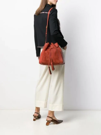 Shop Mulberry Millie Suede Tassel Tote Bag In Orange