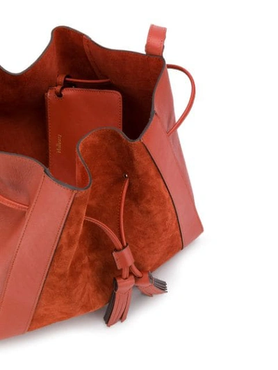 Shop Mulberry Millie Suede Tassel Tote Bag In Orange