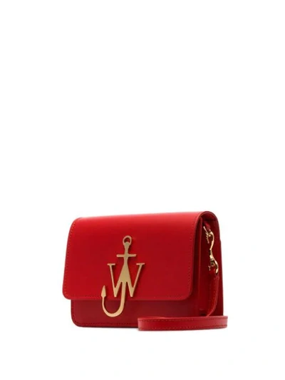 Shop Jw Anderson Mini Logo Shoulder Bag - Red