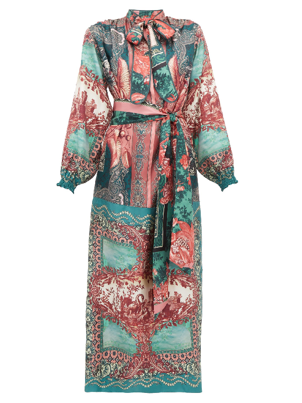 printed silk maxi dress