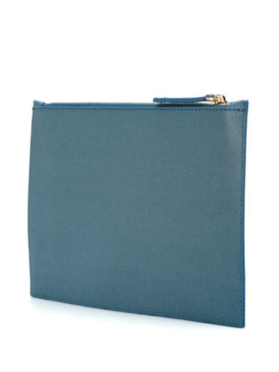 Shop L'autre Chose Logo Patch Clutch Bag In 7002 Azzurro