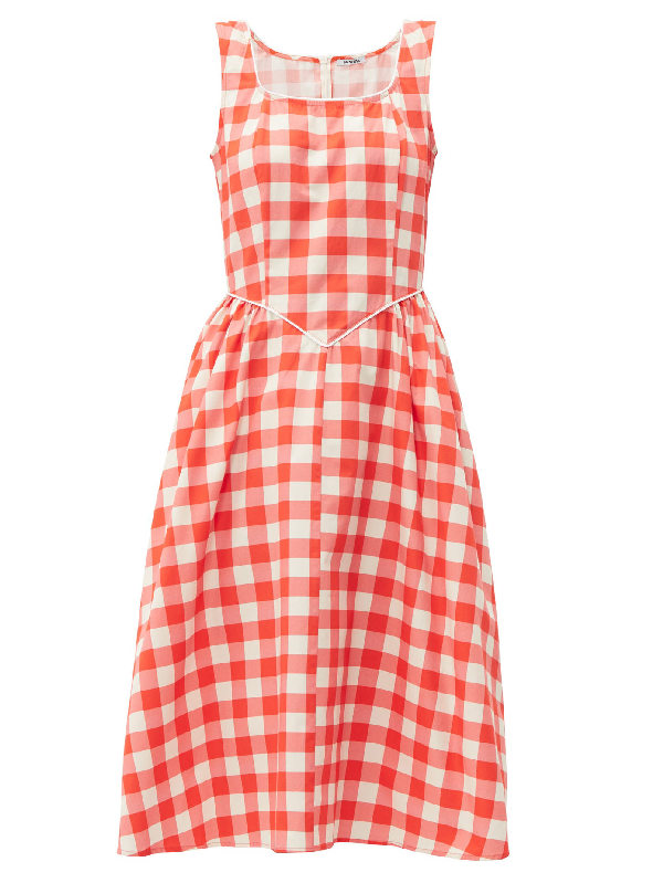 red and white gingham dress