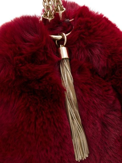 Shop Jimmy Choo Callie Faux Fur Clutch In Red