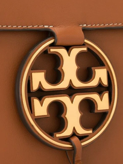 Shop Tory Burch Miller Metal-logo Crossbody Bag In Brown