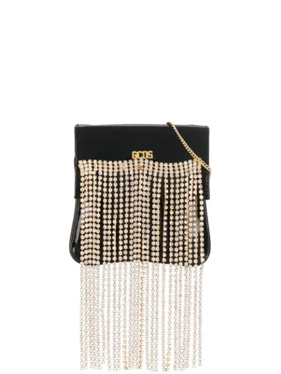 Gcds Mini Rhinestone Crossbody Bag In Black