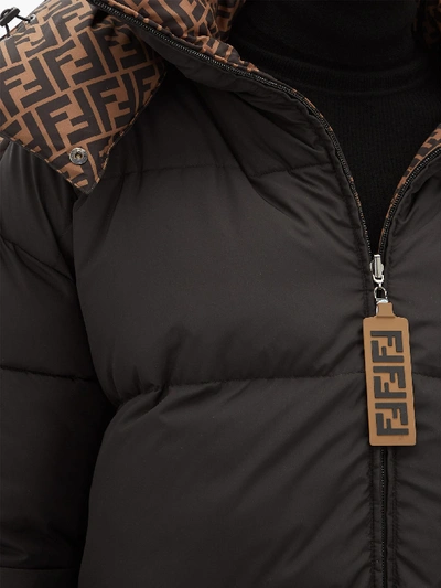 Fendi Reversible Quilted Printed Shell Down Jacket In Black Multi | ModeSens