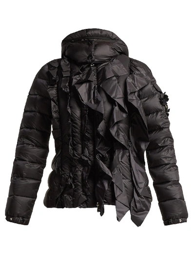 Moncler Darcy Ruffled Quilted Jacket In Black | ModeSens