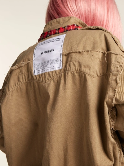 Vetements Inside-out Cotton Harrington Jacket In Beige | ModeSens