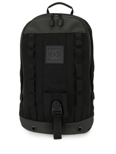 Pre-owned Chanel Sport Line Cc Backpack In Black