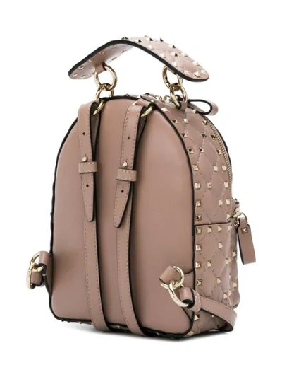 Shop Valentino Garavani Rockstud Mini Backpack In Neutrals