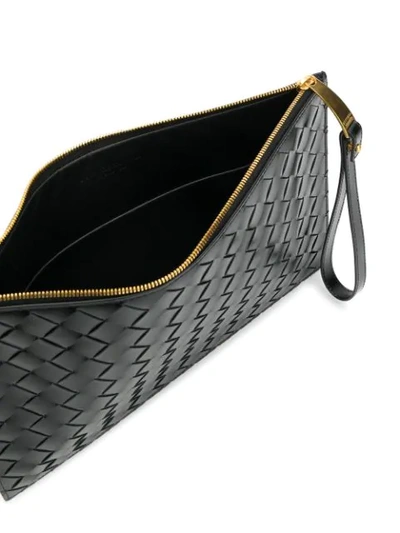 Shop Bottega Veneta Intrecciato Clutch Bag In Black