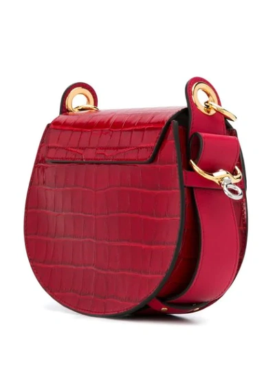 Shop Chloé Tess Crocodile Effect Bag - Red