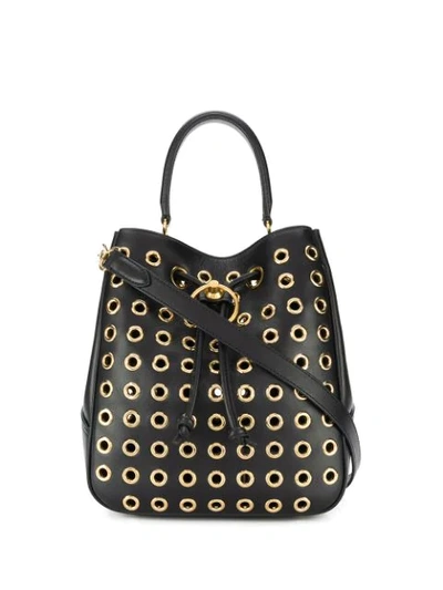 Shop Mulberry Eyelet Bucket Bag In Black