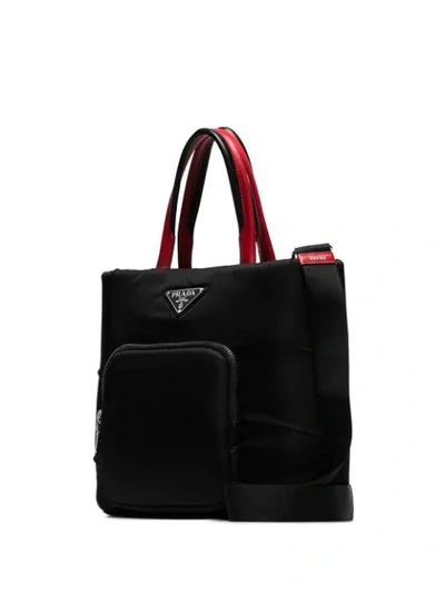 Shop Prada Two-toned Nylon Cargo Tote Bag - Black