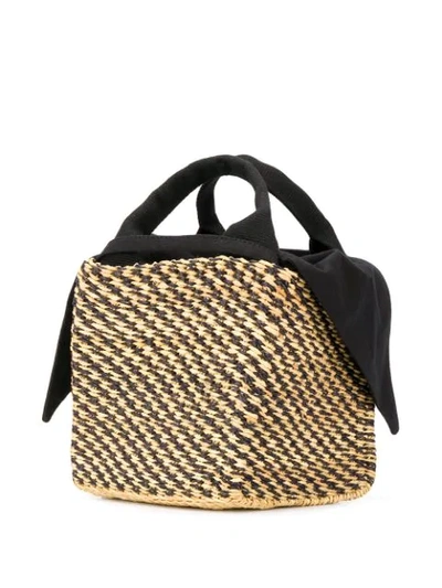 Shop Muun Rita Small Woven Tote Bag In Black