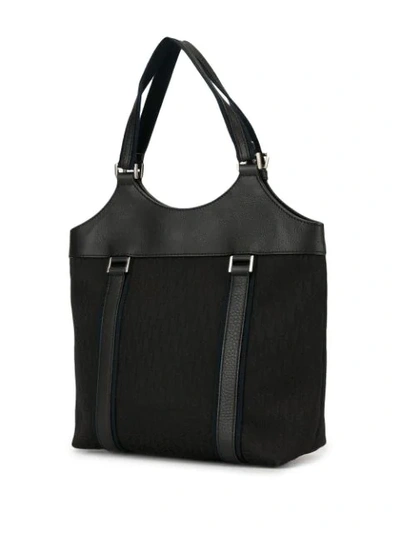 Pre-owned Dior  Street Chic Trotter Pattern Tote In Black