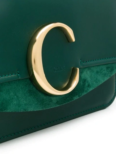 Shop Chloé C Chain Clutch In Green