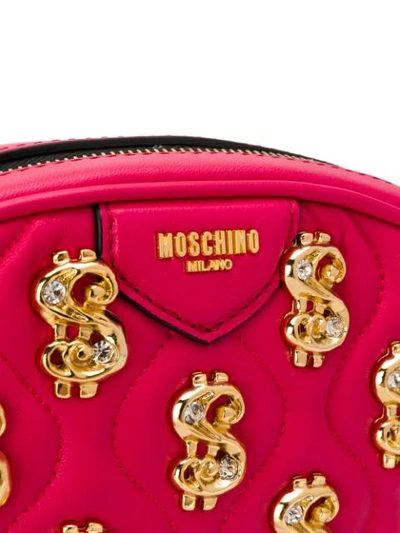 Shop Moschino Dollar Studs Clutch In Red