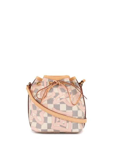 Pre-owned Louis Vuitton Nano Noe Drawstring Shoulder Bag In White