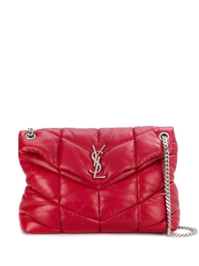 Shop Saint Laurent Medium Loulou Shoulder Bag In Red