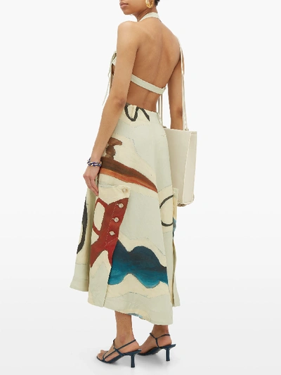 JACQUEMUS Halterneck abstract-print dress 
