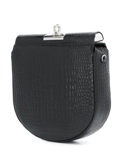 Shop Gu_de Crocodile Effect Shoulder Bag In Black