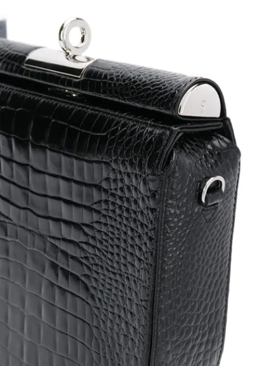 Shop Gu_de Crocodile Effect Shoulder Bag In Black