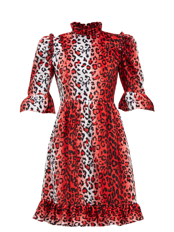 leopard print velvet dress